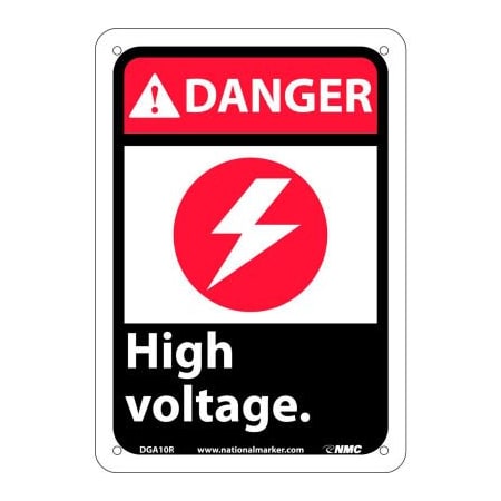 National Marker Co Graphic Signs - Danger High Voltage - Plastic 7inW X 10inH DGA10R